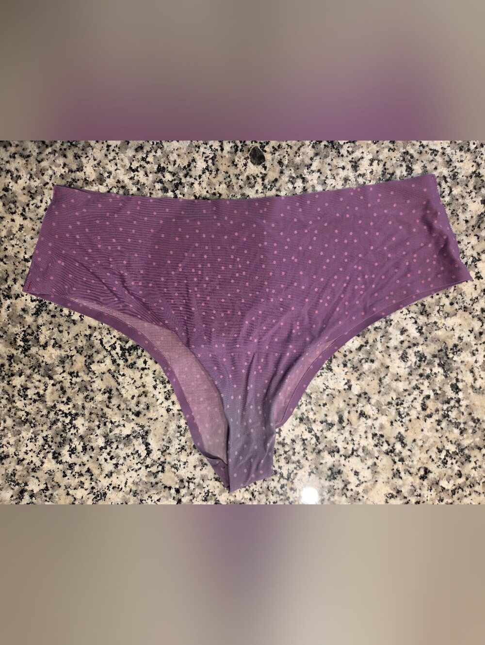 Seamless Hipster Panty in Purple with Pink Dot Detail